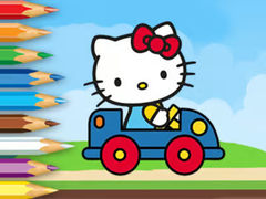 Laro Coloring Book: Hello Kitty Driving Car