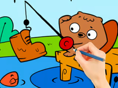 Laro Coloring Book: Fishing Squirrel