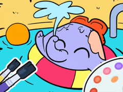 Laro Coloring Book: Elephant Swim