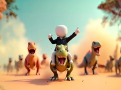 Laro Stickman: Dinosaur arena