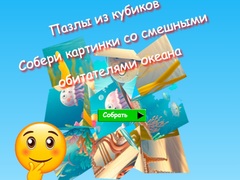 Laro Jigsaw Cube Puzzles Collect Pictures of Funny Ocean Inhabitants
