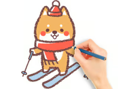 Laro Coloring Book: Skiing Puppy