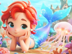 Laro Jigsaw Puzzle: Chibi Mermaid Marshmallow Jellyfish