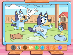 Laro Coloring Book: Bluey & Bingo Chasing Play