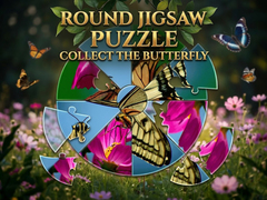 Laro Round Jigsaw Puzzle - Collect the Butterfly