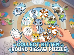Laro Round jigsaw Puzzle - Collect Kitten